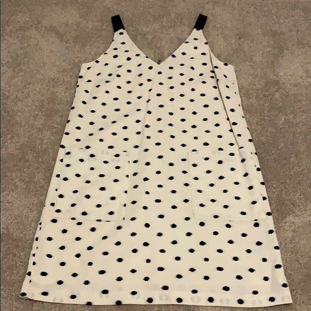 LOFT sleeveless polka-dot shift dress
